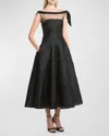 Talbot Runhof Anemone Jacquard Illusion Midi Dress In Black