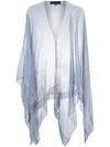 Talbot Runhof Asymmetric Sheer Cape In Purple