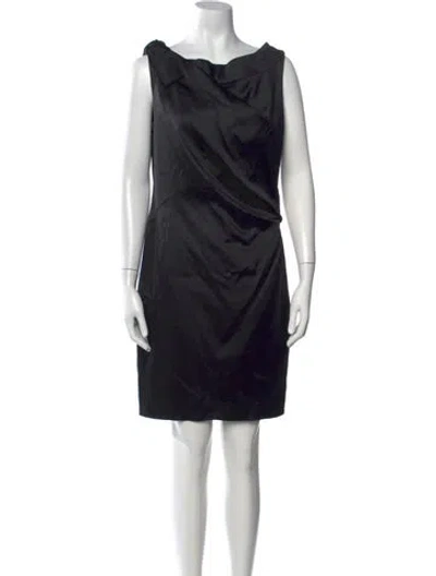 Pre-owned Talbot Runhof Asymmetrical Knee-length Dress In Black