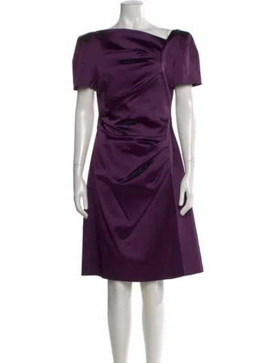 Pre-owned Talbot Runhof Asymmetrical Knee-length Dress In Purple
