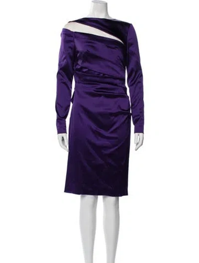 Pre-owned Talbot Runhof Asymmetrical Knee-length Dress W/ Tags In Purple