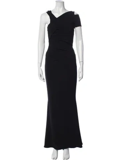 Pre-owned Talbot Runhof Asymmetrical Long Dress In Black