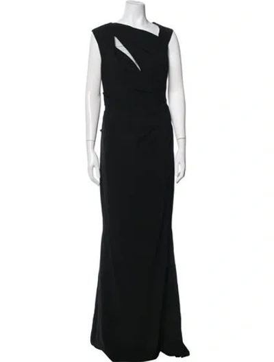 Pre-owned Talbot Runhof Asymmetrical Long Dress In Black