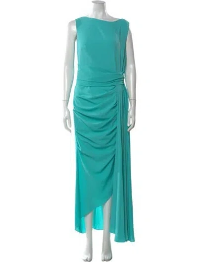 Pre-owned Talbot Runhof Asymmetrical Long Dress In Blue