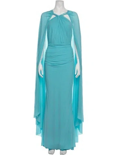 Pre-owned Talbot Runhof Asymmetrical Long Dress In Blue