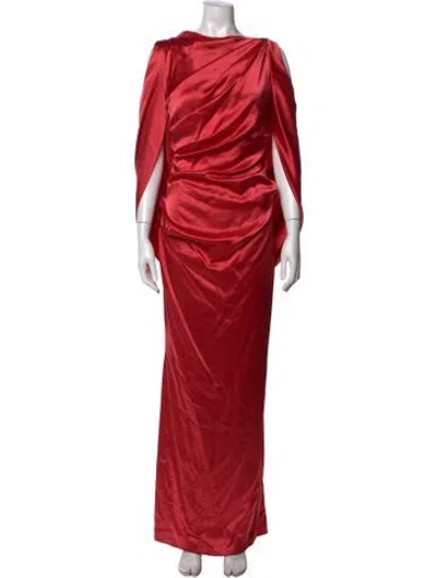 Pre-owned Talbot Runhof Asymmetrical Long Dress W/ Tags In Red