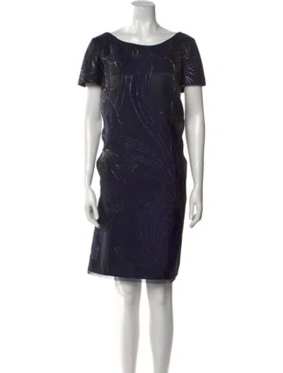Pre-owned Talbot Runhof Bateau Neckline Knee-length Dress