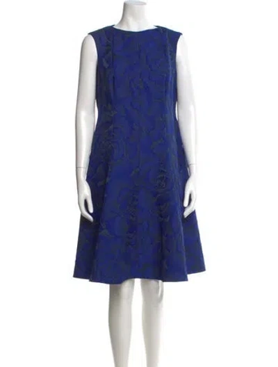 Pre-owned Talbot Runhof Bateau Neckline Knee-length Dress In Multi