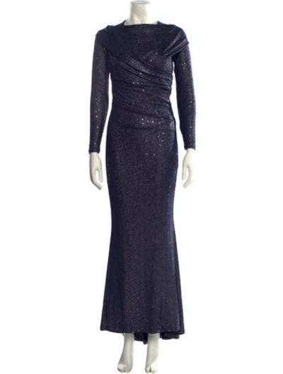 Pre-owned Talbot Runhof Bateau Neckline Long Dress