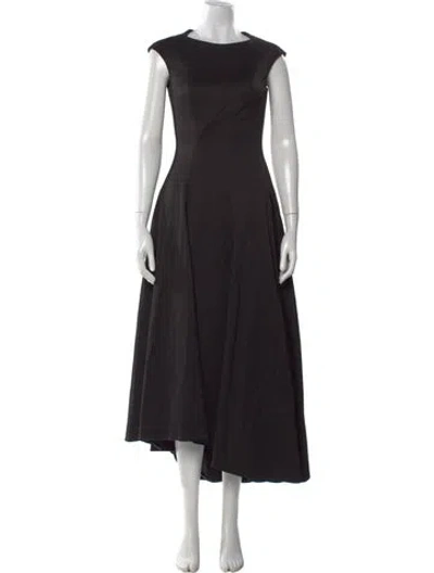 Pre-owned Talbot Runhof Bateau Neckline Long Dress In Black
