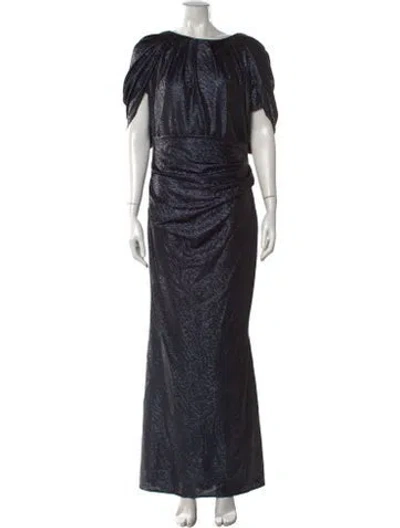 Pre-owned Talbot Runhof Bateau Neckline Long Dress W/ Tags In Black