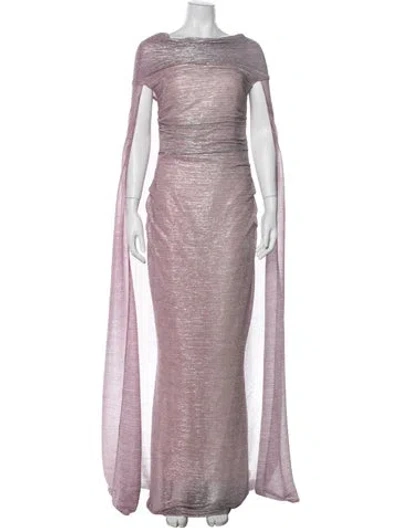 Pre-owned Talbot Runhof Bateau Neckline Long Dress W/ Tags In Purple