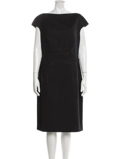 Pre-owned Talbot Runhof Bateau Neckline Midi Length Dress In Multi