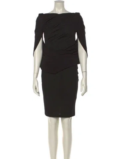 Pre-owned Talbot Runhof Bateau Neckline Mini Dress In Black