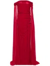 Talbot Runhof Off-shoulder Gown In Red