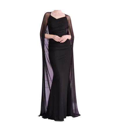 Talbot Runhof Cape Dress Dress In Black