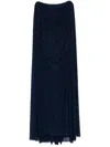 Talbot Runhof Cape-insert Tulle Dress In Blue