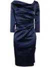 Talbot Runhof Cocktail Asymmetric Dress In Blue