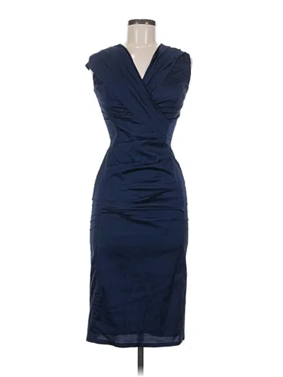 Pre-owned Talbot Runhof Cocktail Dress In Blue