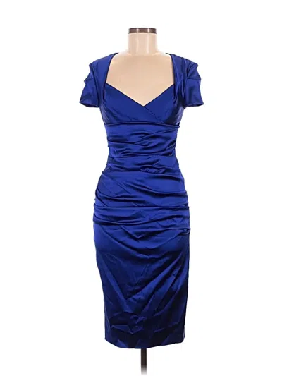 Pre-owned Talbot Runhof Cocktail Dress In Blue