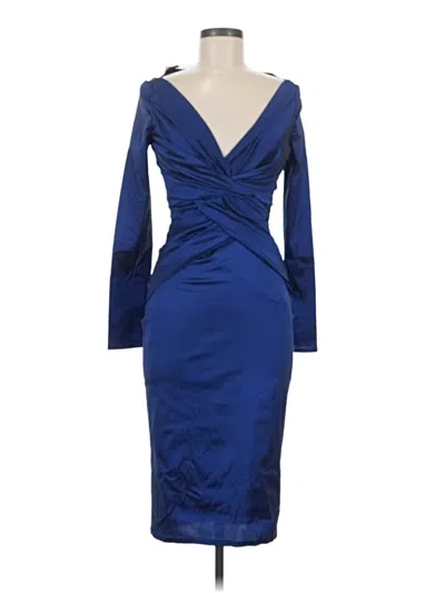 Pre-owned Talbot Runhof Cocktail Dress In Blue