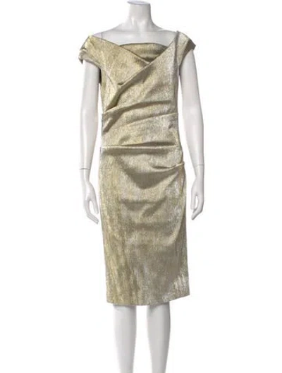 Pre-owned Talbot Runhof Cowl Neck Knee-length Dress