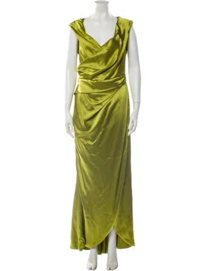 Pre-owned Talbot Runhof Cowl Neck Long Dress In Multi