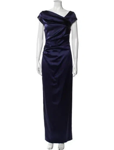 Pre-owned Talbot Runhof Cowl Neck Long Dress In Purple