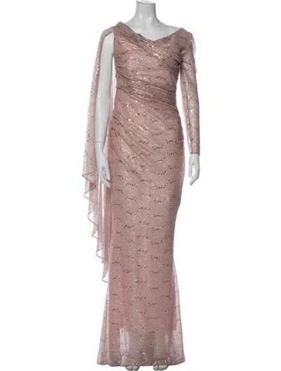 Pre-owned Talbot Runhof Cowl Neck Long Dress W/ Tags In Pink