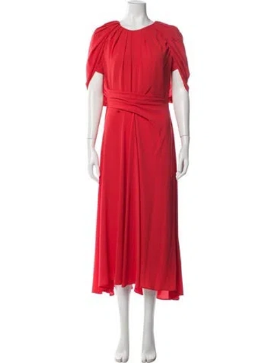 Pre-owned Talbot Runhof Crew Neck Long Dress In Red