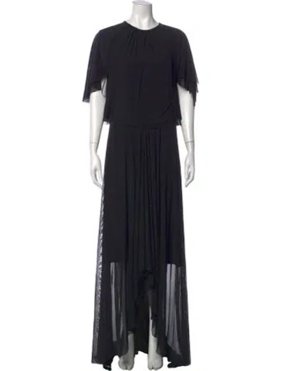 Pre-owned Talbot Runhof Crew Neck Long Dress W/ Tags In Black