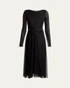 Talbot Runhof Metallic-voile Midi Dress In Black
