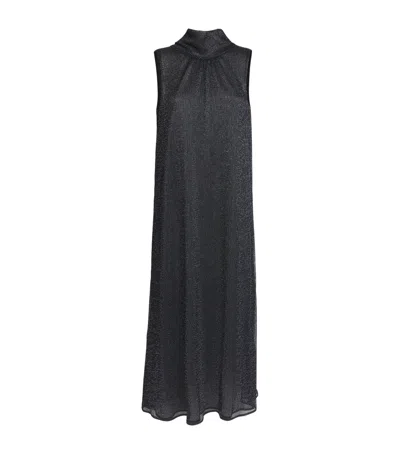Talbot Runhof Crystal-embellished Tie-neck Maxi Dress In Blue