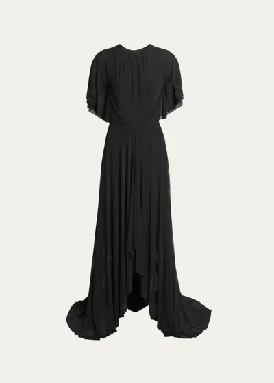 Talbot Runhof Draped Evening Gown In Black