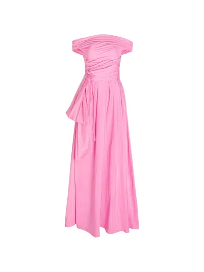 Talbot Runhof Draped Maxi Dress In Pink