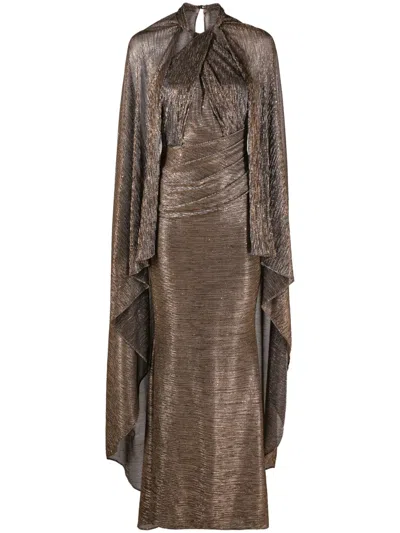 Talbot Runhof Halterneck Gown In Gold