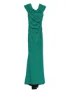 Talbot Runhof Draped Sequin-embellished Dress In Green