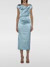 Talbot Runhof Off-the-shoulder Sequined High Low Cocktail Dress In Blue