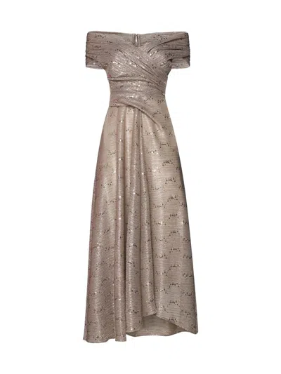 Talbot Runhof Dress In Icegold