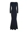 Talbot Runhof Embellished Asymmetric Gown In Blue
