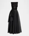 Talbot Runhof Embellished Organza Bow Gown In Black