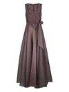 Talbot Runhof Embellished Tie Maxi Dress In Brown