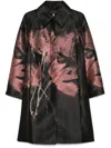 Talbot Runhof Floral Coat In Black