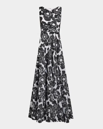 Talbot Runhof Floral Firecracker Organdi In Multi