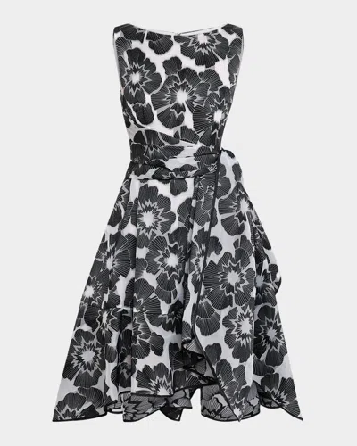 Talbot Runhof Floral Firecracker Organdy High-low Dress In Multi