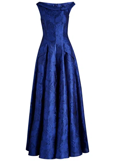 Talbot Runhof Kolja Gown In Blue