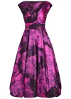 Talbot Runhof Floral-jacquard Satin-twill Midi Dress In Multi
