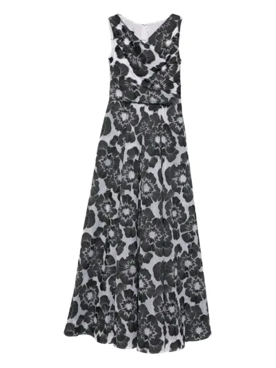 Talbot Runhof Floral-print Gown In Black