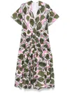 Talbot Runhof Floral-print Midi Dress In White