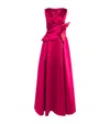 Talbot Runhof Floral Tie-waist Gown In Pink